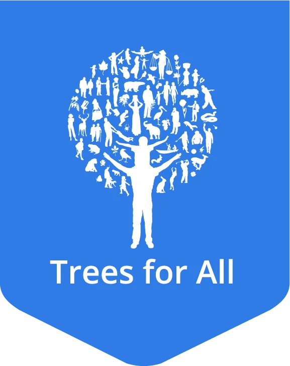 Label logo Trees for All RGB beeldscherm